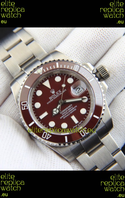 Rolex Submariner Japanese Replica Watch 904L Steel Brown Dial/Bezel Watch 