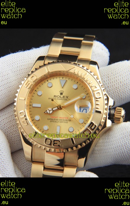 Rolex Yachtmaster Japanese Movement Watch in Gold Casing - Gold dial 37MM