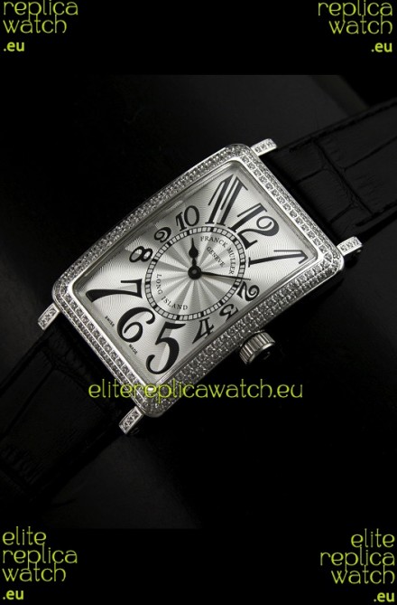 Franck Muller Long Island Japanese Replica Watch in Silver White Dial
