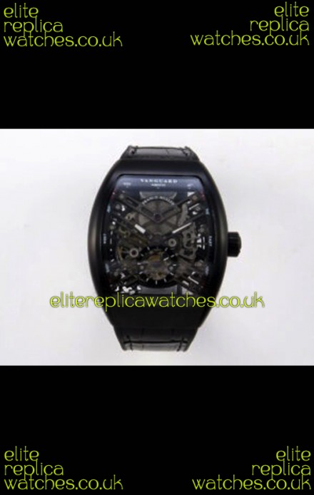 Franck Muller V45 Tourbillon Skeleton DLC Super Clone Watch 