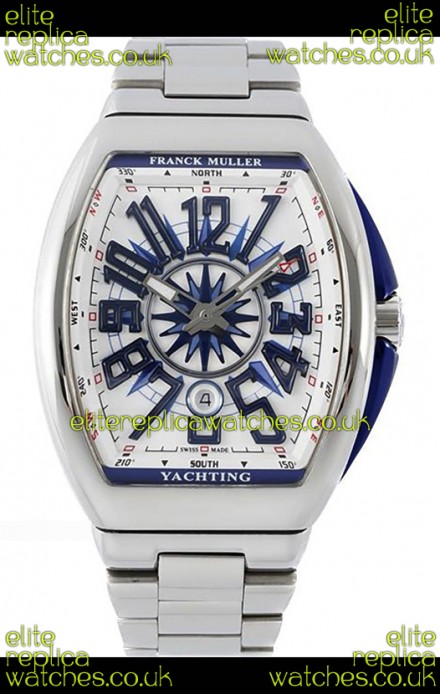 Franck Muller Vanguard Yachting V45 Stainless Steel White Dial Swiss Replica Watch