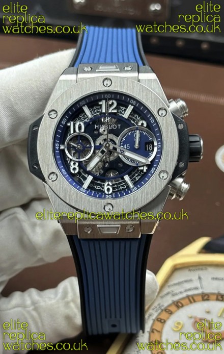 Hublot Big Bang Unico Blue Stainless Steel Casing Super Clone Watch 