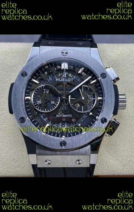 Hublot Classic Fusion Chronograph Stainless Steel Skeleton Super Clone Watch 