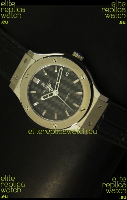 Hublot Classic Fusion 39MM Steel Case Watch Carbon Dial