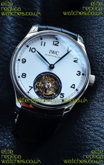 IWC Portuguese Tourbillon Steel Case White Dial Super Clone Watch 