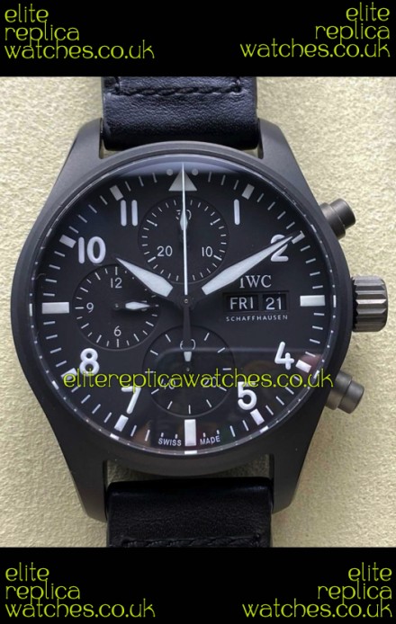 IWC PILOT'S Chronograph Ceramic Black Dial Super Clone Watch 