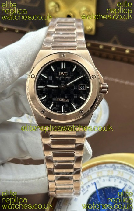 IWC Ingenieur Rose Gold Black Dial Super Clone Watch 