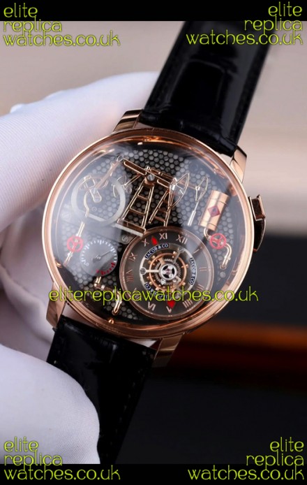 Jacob & Co Oil Pump Rose Gold Japanese Automatic Movement Watch 