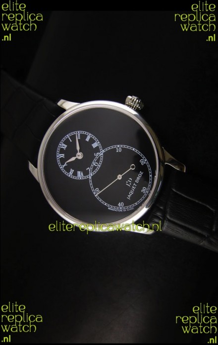 Jaquet Droz Grande Seconde Black Enamel Stainless Steel Case Watch in Black Dial