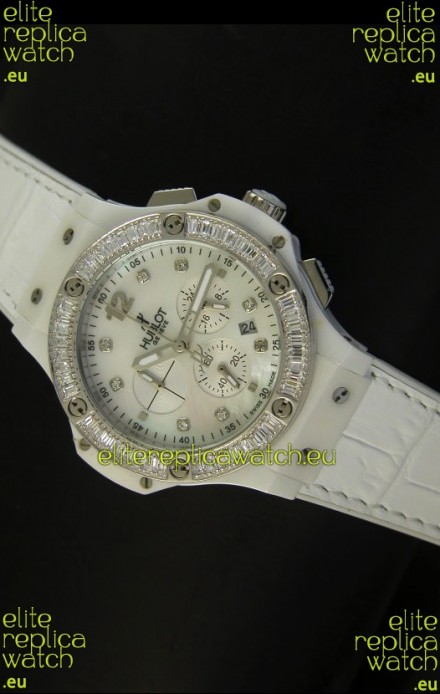 Hublot Big Bang 34MM Ladies Watch in Quartz Movement - White Dial/Strap