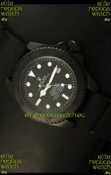 Rolex Submariner STEALTH Edition Swiss Replica in Black Strap