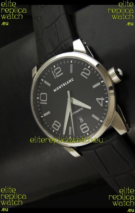 Mont Blanc Timewalker Swiss Automatic Watch in Black Dial - Ultimate Mirror Replica