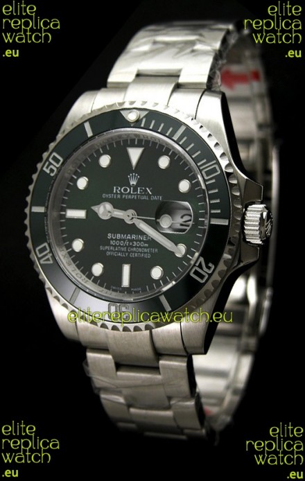 Rolex Submariner Watch with Glidelock Clasp Green Bezel/Dial