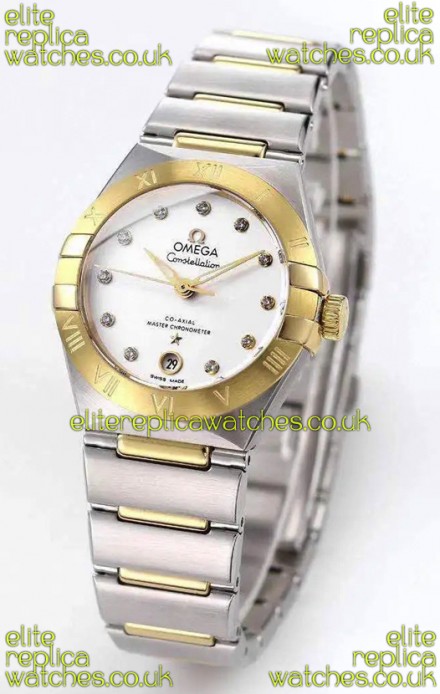 Omega Constellation 29MM Two Tone Yellow Gold White Dial Automatic Super Clone Watch 