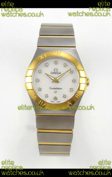 Omega Constellation 28MM Two Tone Yellow Gold Pearl Dial QUARTZ Super Clone Watch 