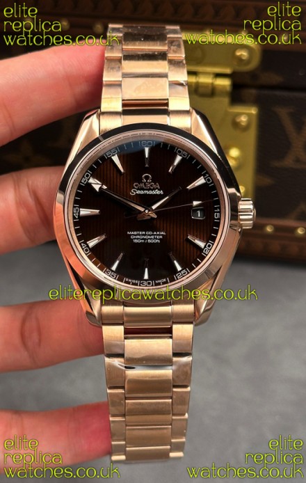 Omega De-Ville Rose Gold Brown Dial 41MM Super Clone Watch 
