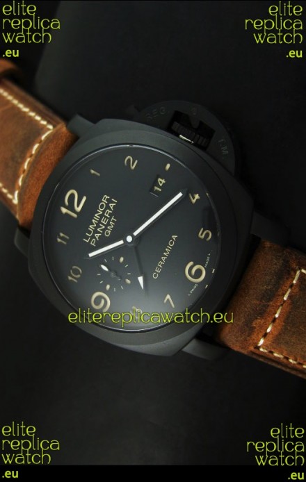 Panerai Luminor PAM441 GMT 1950 3 Days Power Reserve Swiss Watch in Ceramic Case