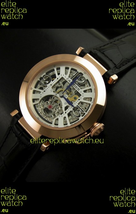 Cartier Ronde De Ladies Replica Watch in Decorated Skeleton Dial