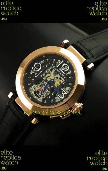 Cartier Ronde De Ladies Replica Watch in Decorated Skeleton Dial