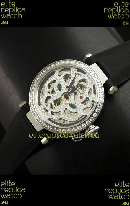 Cartier Pasha Ladies Replica Watch in Skelton Diamond Dial