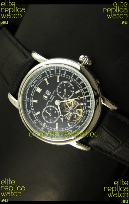 Patek Philippe Complications Tourbillon Japanese Replica Watch in Steel