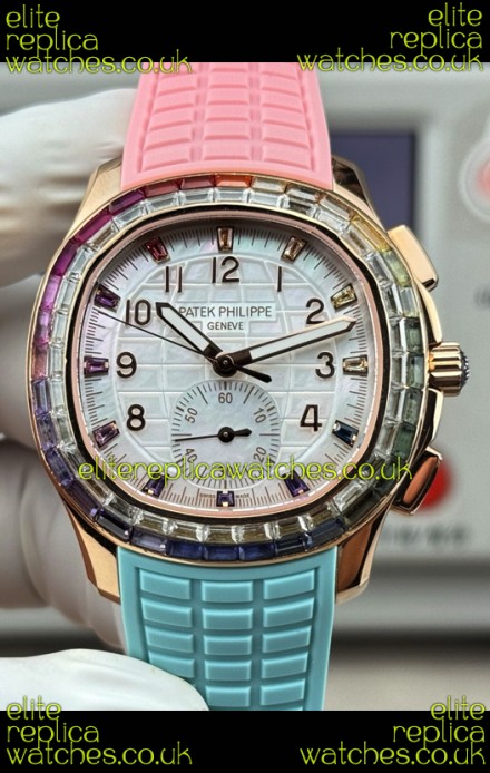 Patek Philippe Aquanaut 7968 Rose 2 Tone Strap Super Clone Watch 