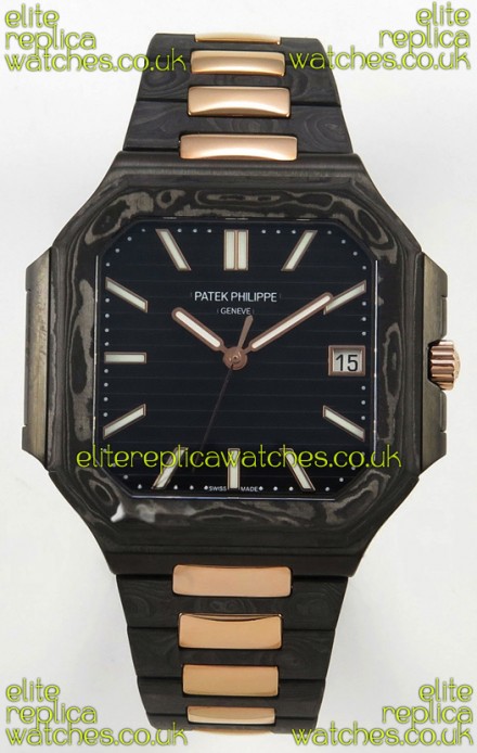 Patek Philippe Cubitus Two Tone Carbon Casing Super Clone Watch 