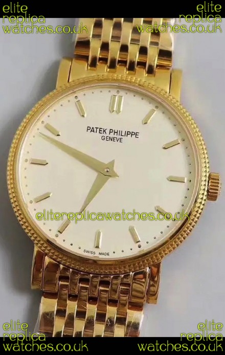 Patek Philippe Calatrava 5120 Yellow Gold White Dial Super Clone Watch 
