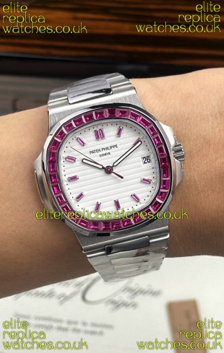 Patek Philippe Nautilus 5723 White Dial Green Rubies Super Clone Watch 