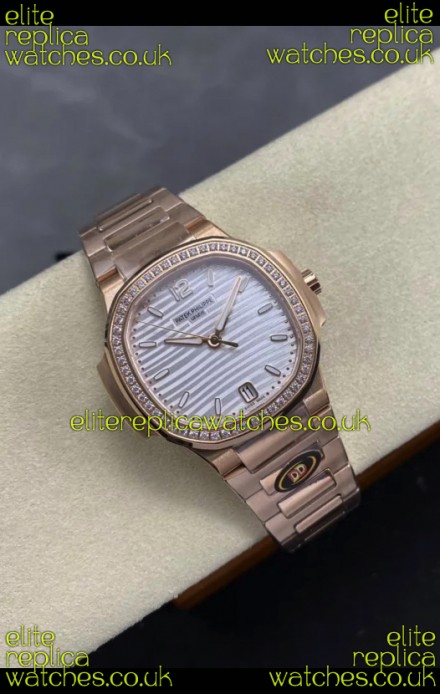 Patek Philippe Nautilus 7118 35MM Rose Gold Steel Dial Super Clone Watch 