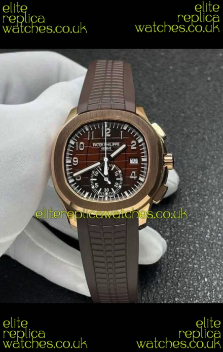 Patek Philippe Aquanaut 5968 Rose Gold Case Brown Dial Super Clone Watch 