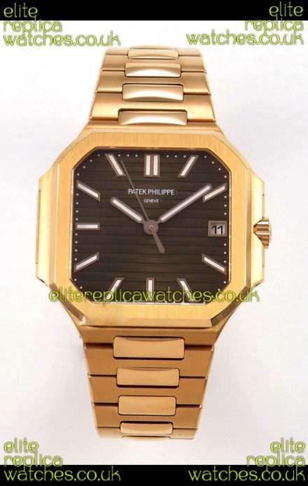 Patek Philippe Cubitus 7128 Rose Gold Casing Brown Dial Swiss Replica Watch