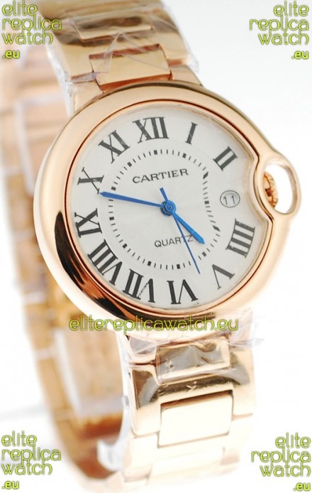 Ballon Bleu De Cartier Japanese Replica Pink Gold Watch