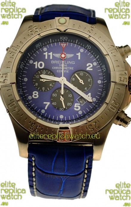 Breitling Chronograph Chronometre Japanese Watch in Blue