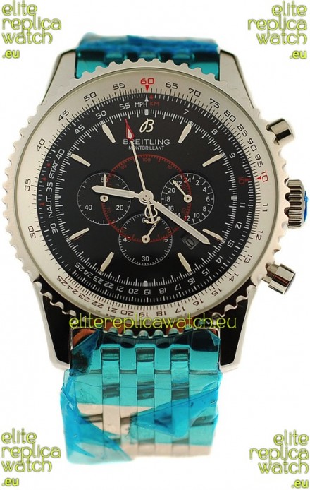 Breitling Montbrillant Japanese Replica Watch in Black Dial