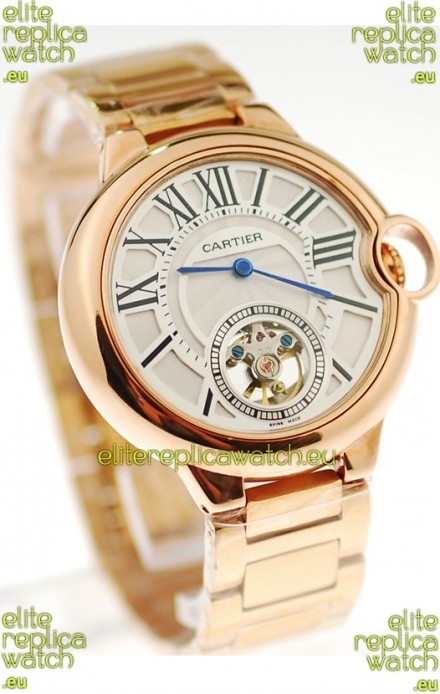 Ballon Bleu De Cartier flying Tourbillon Japanese Replica Gold Watch