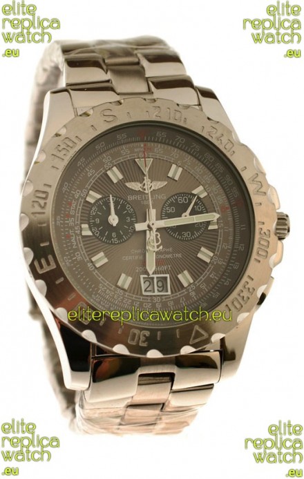 Breitling Chronograph Chronometre Japanese Watch in Grey Dial