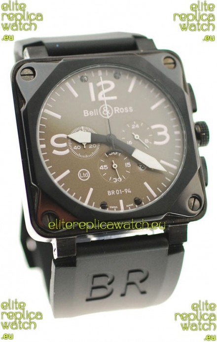 Bell and Ross BR01-94 Edition Japanese PVD Watch in Grey Dial