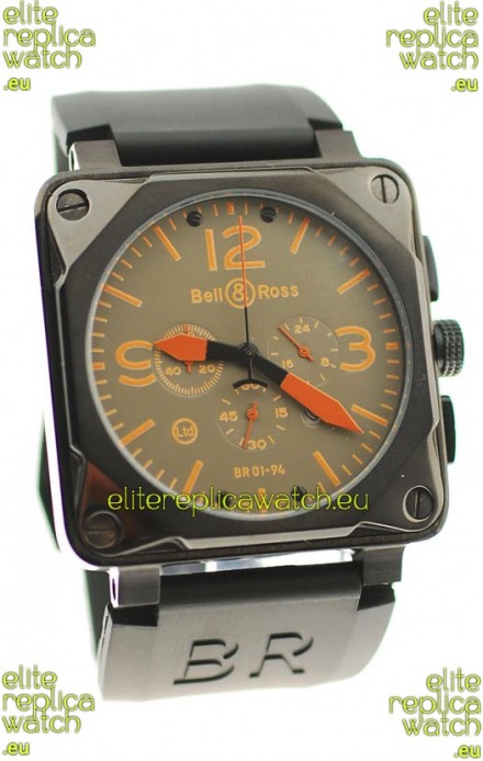 Bell and Ross BR01-94 Edition Japanese PVD Watch in Orange Markers