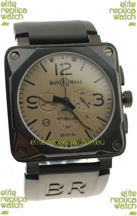 Bell and Ross BR01-94 Edition Japanese PVD Watch in Grey Dial