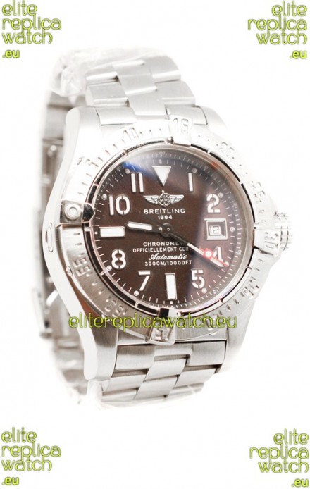 Breitling Chronograph Chronometre Swiss Replica Watch in Brown Dial