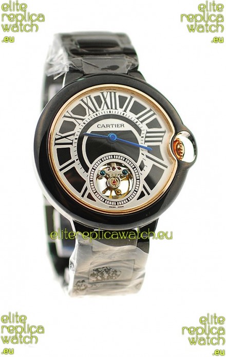 Ballon Bleu De Cartier flying Tourbillon Japanese Replica PVD Watch 