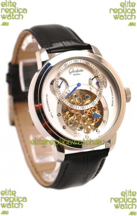 Glashutte Panaomatic Regulator Tourbillon Japanese Replica Steel Watch