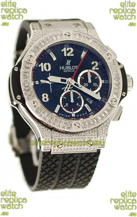 Hublot Big Bang Swiss Watch with Diamonds Embedded Case and Bezel