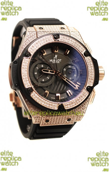 Hublot Gold Big Bang King Power Diamond Swiss Replica Watch