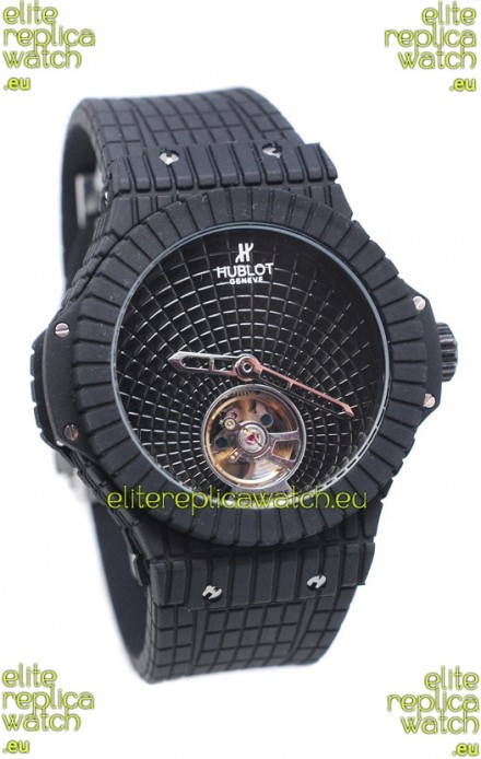 Hublot Black Caviar Tourbillon Japanese Replica Watch