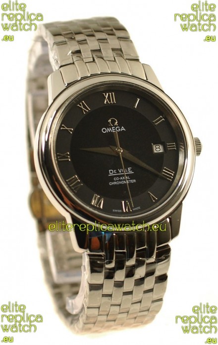Omega Co-Axial Deville Japanese Steel Watch in Black Dial