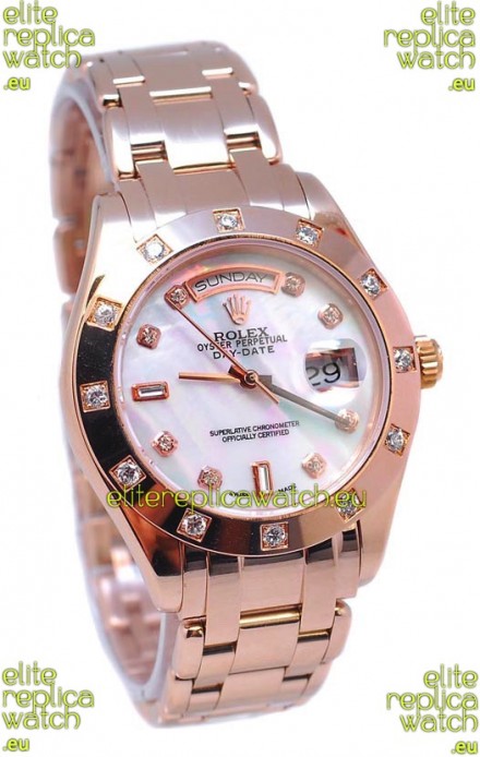 Rolex Day Date White Mother of Pearl Japanese Replica Watch