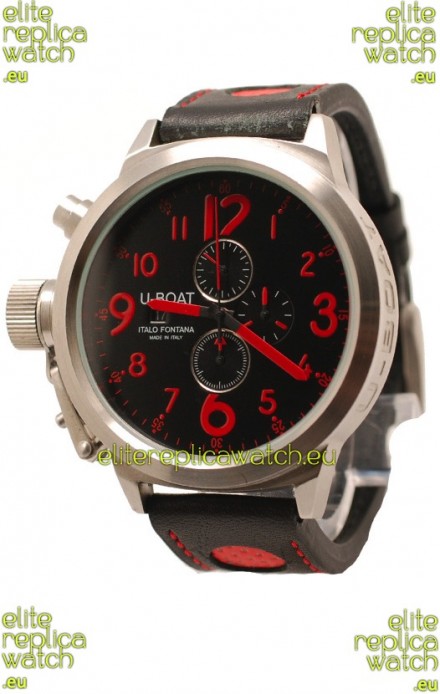 U-Boat Flightdeck Japanese Replica Watch in Black Dial