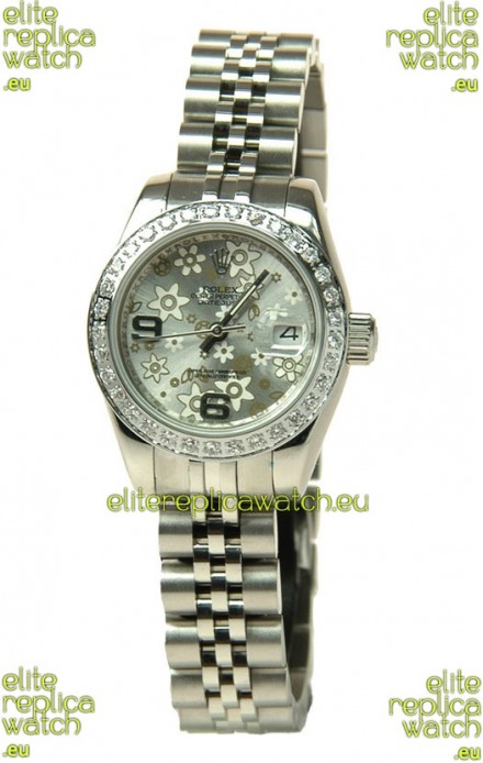Rolex Floral Motif Datejust Ladies Replica Watch